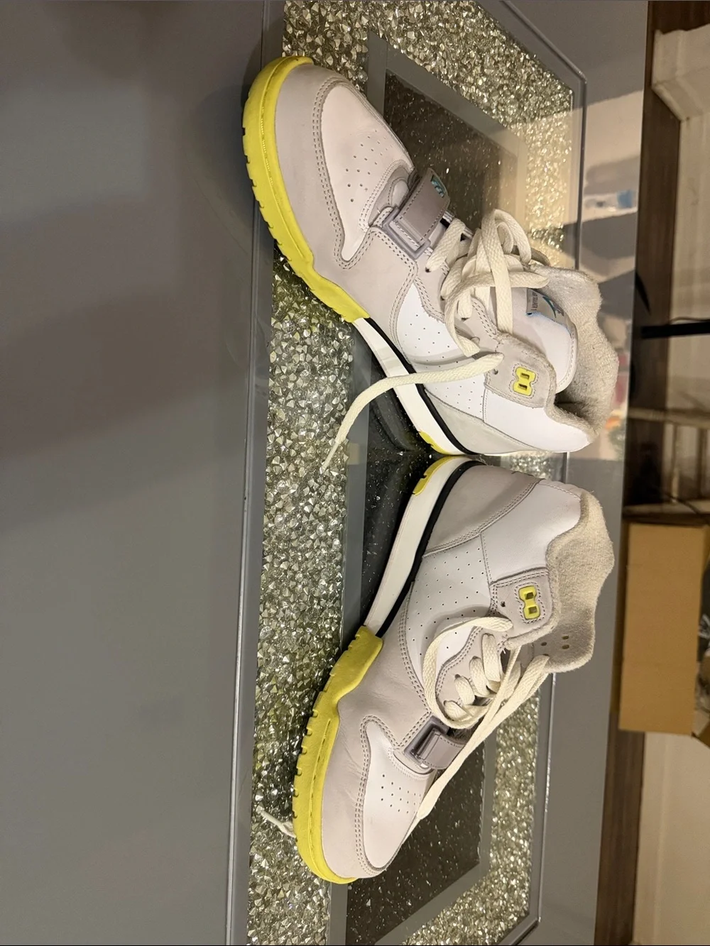 Men's Boat Shoes in White with Yellow Sole - Comfortable Casual Lace-Up